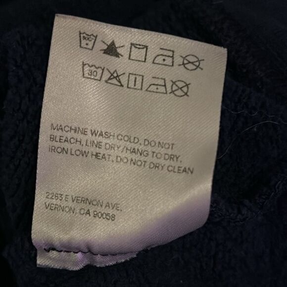 Reformation Marla Half Zip Cropped Sweatshirt in Navy - Picture 7 of 9